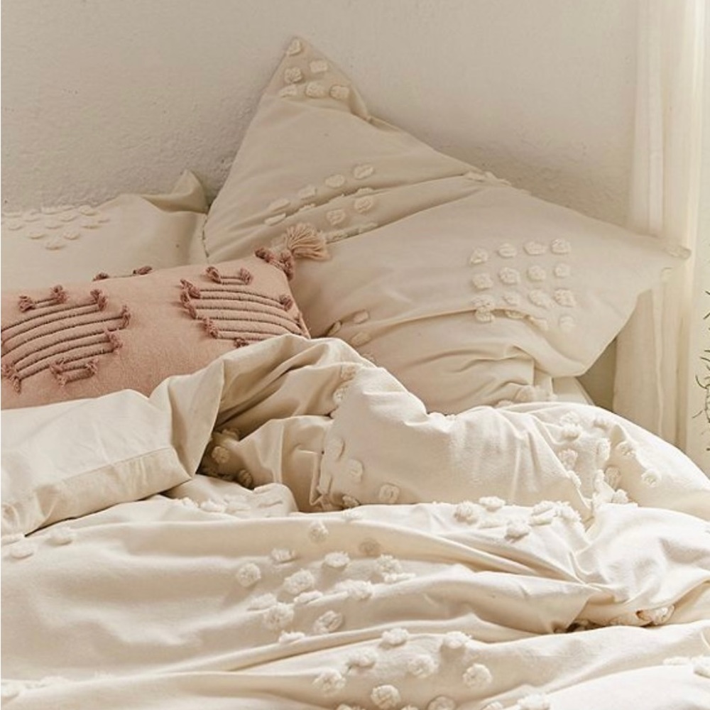 Tuffed Geo Duvet Cover in Ivory from Urban Outfitters
